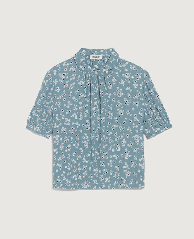 Blouse fluide manches courtes K610 daisy blue