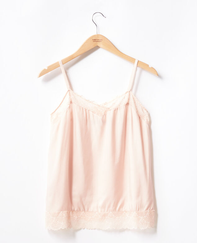 Top style nuisette avec dentelle Nude