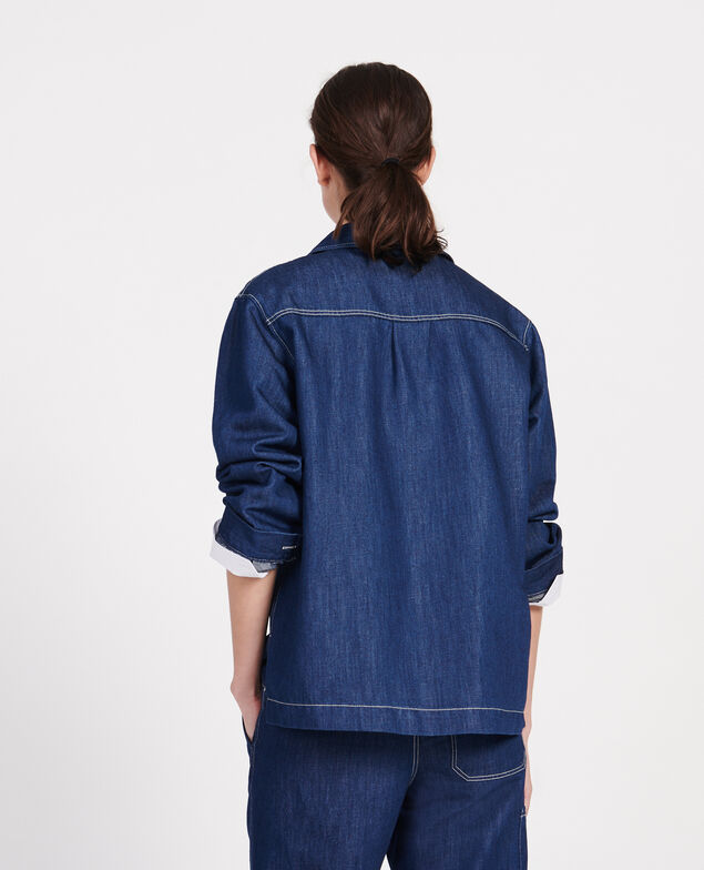 Vareuse en coton et lin Indigo