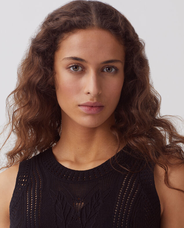 Débardeur en coton crochet H091 black beauty