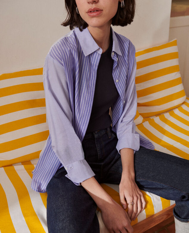 Chemise liquette en coton 0622 blue medium stripes