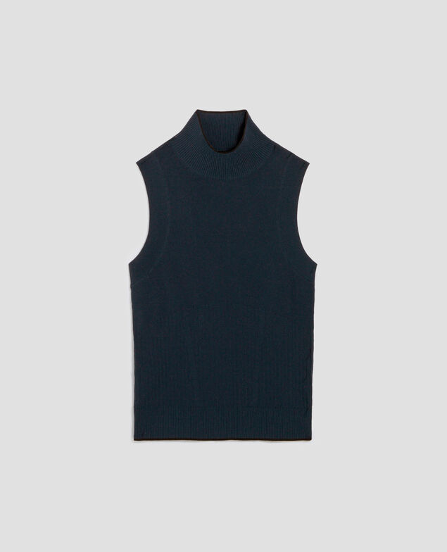 Top sans manches en maille J690 blueberry