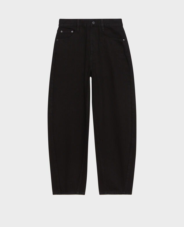 SYDONIE - BALLOON - Jean ample 7/8e taille haute Noir denim