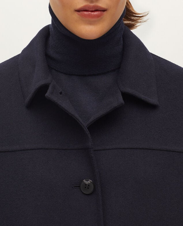 Manteau droit mi-long H695 night sky