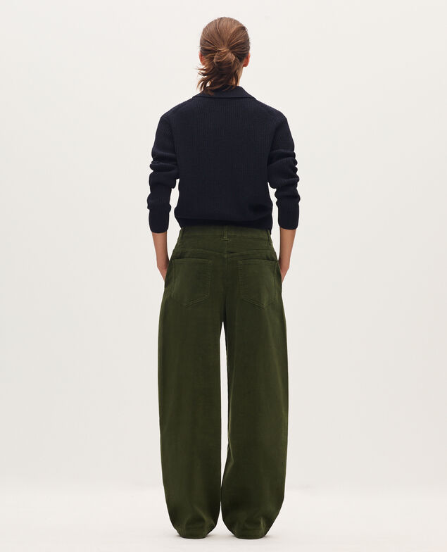 Pantalon barrel en velours côtelé U550 green