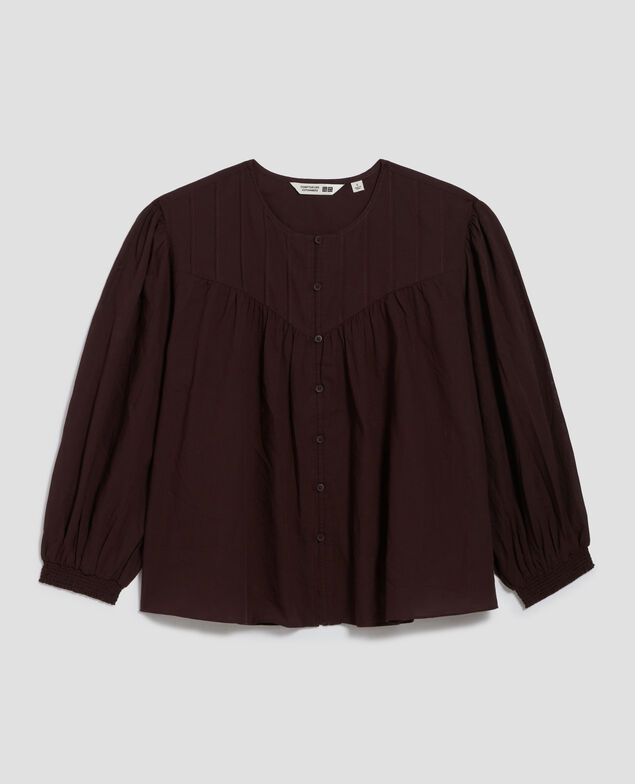 Blouse en voile de coton J790 chocolate plum