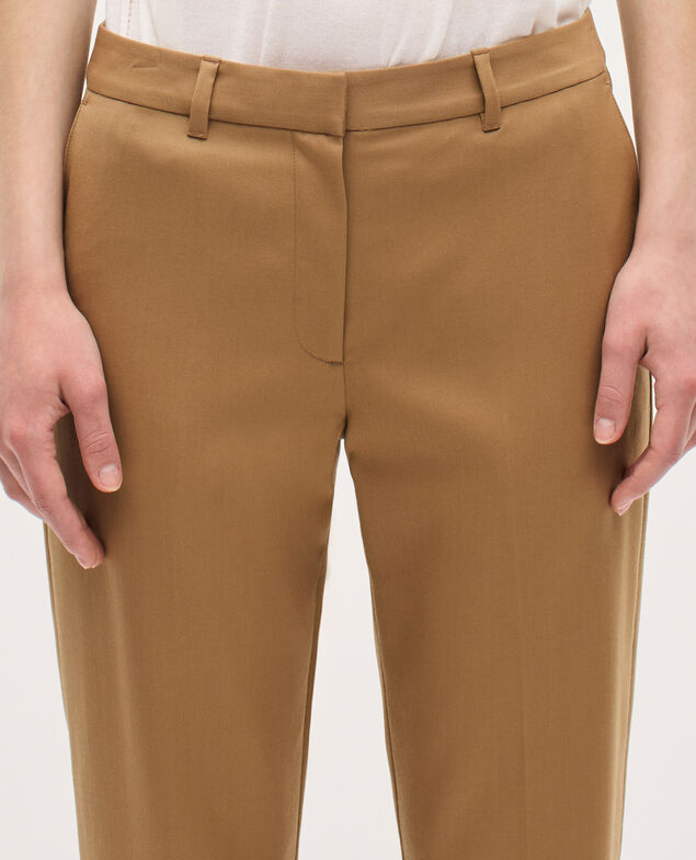 Pantalon cigarette en laine K341 oak brown