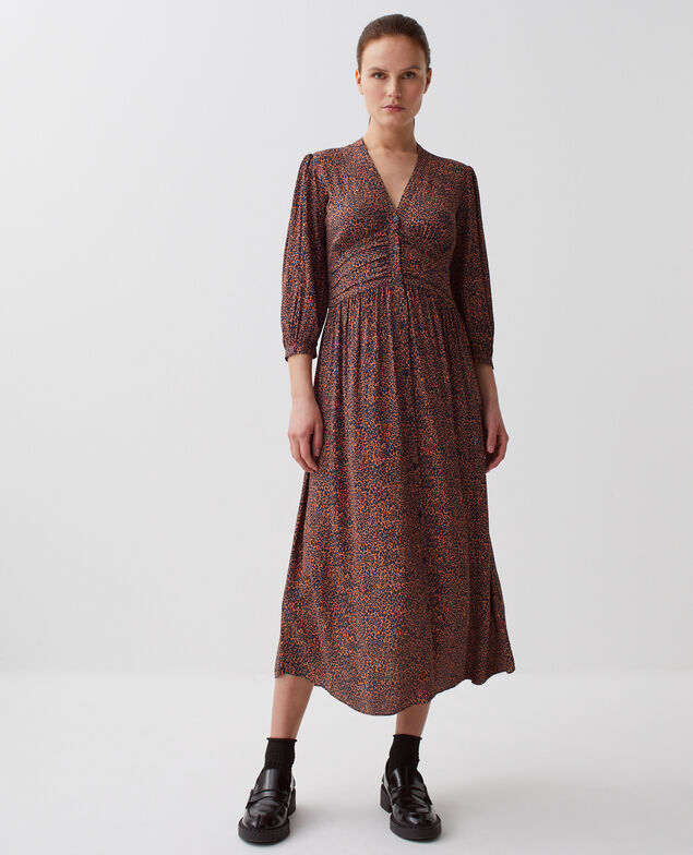 Robe longue fluide I480 leo brown
