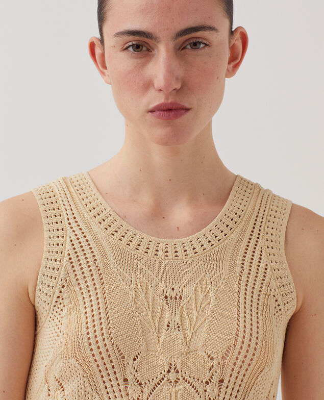 Débardeur en coton crochet J300 natural