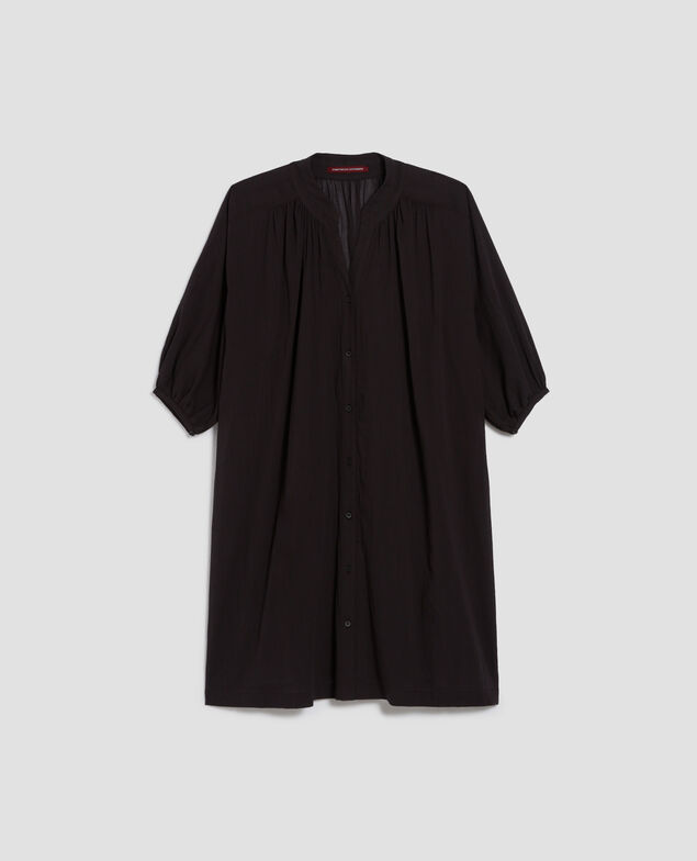 Robe ample courte en coton froissé H091 black beauty