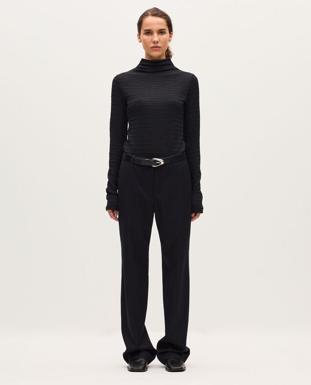 Top col montant texturé H091 black beauty