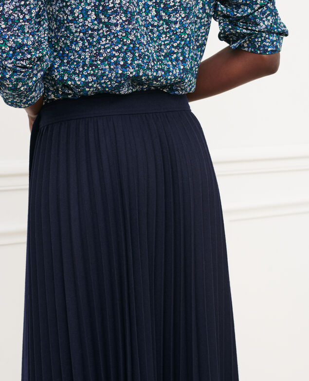 Jupe plissée en flanelle 7012c 69 navy