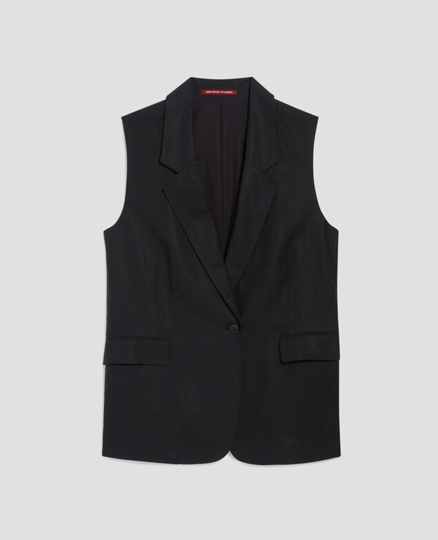 Veste de costume sans manches H091 black beauty