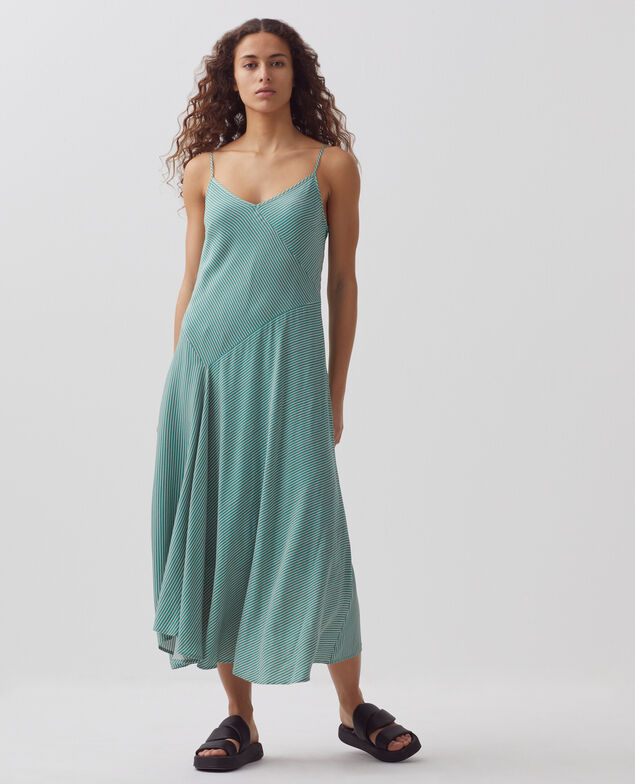 Robe fines bretelles 0531 green stripe