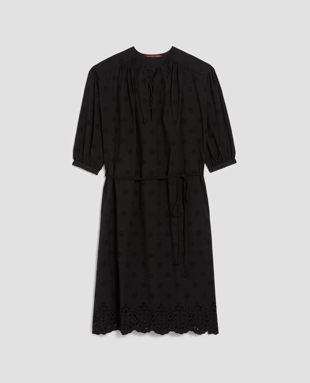 Robe midi broderie anglaise en coton H091 black beauty