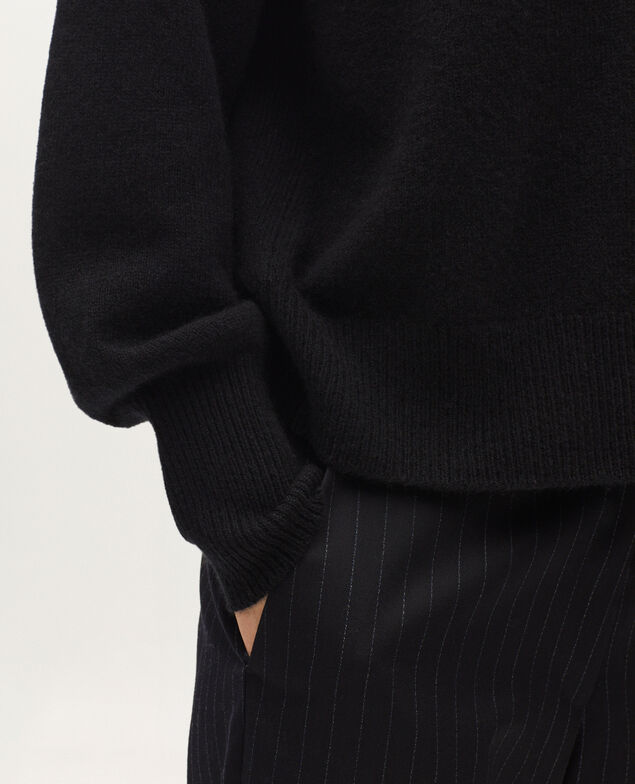 Pull col V en cachemire H091 black beauty