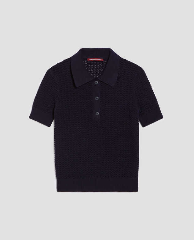 Pull col polo à manches courtes H694 baritone blue