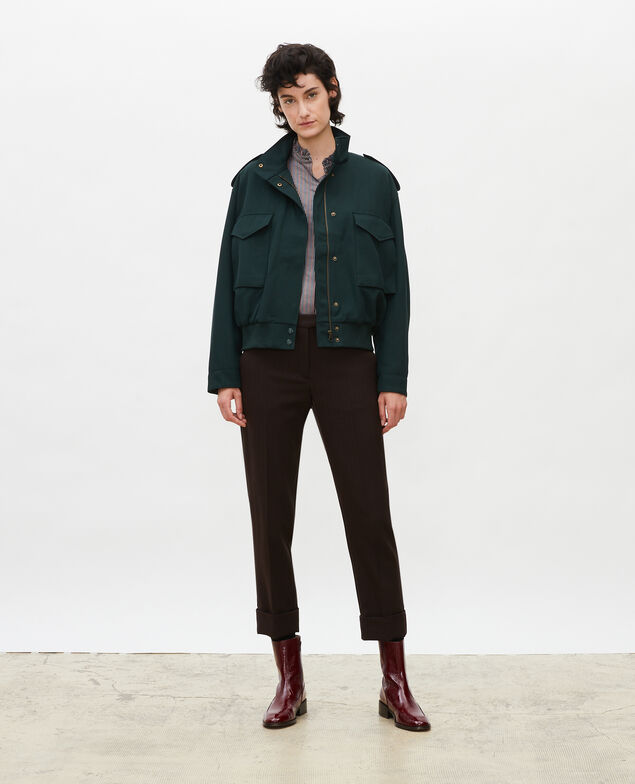 Blouson aviateur en gabardine de laine Scarab