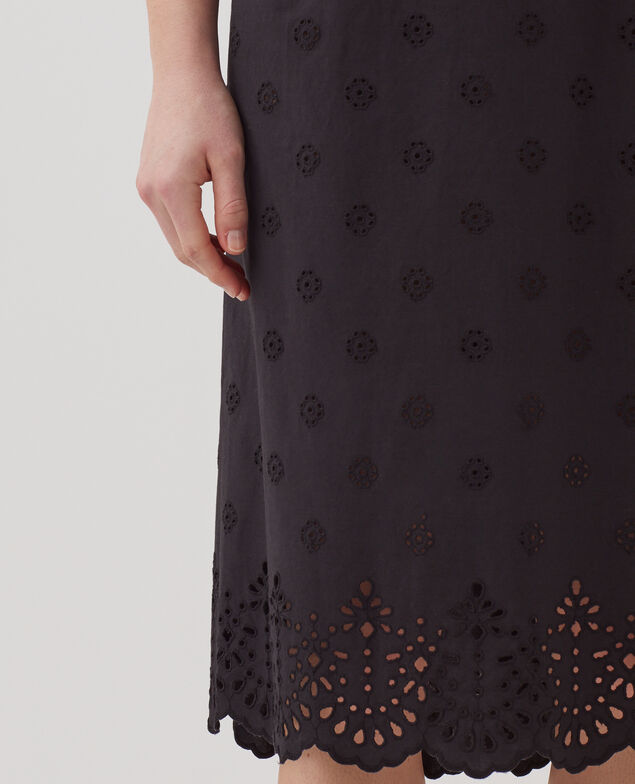 Robe midi broderie anglaise en coton H091 black beauty
