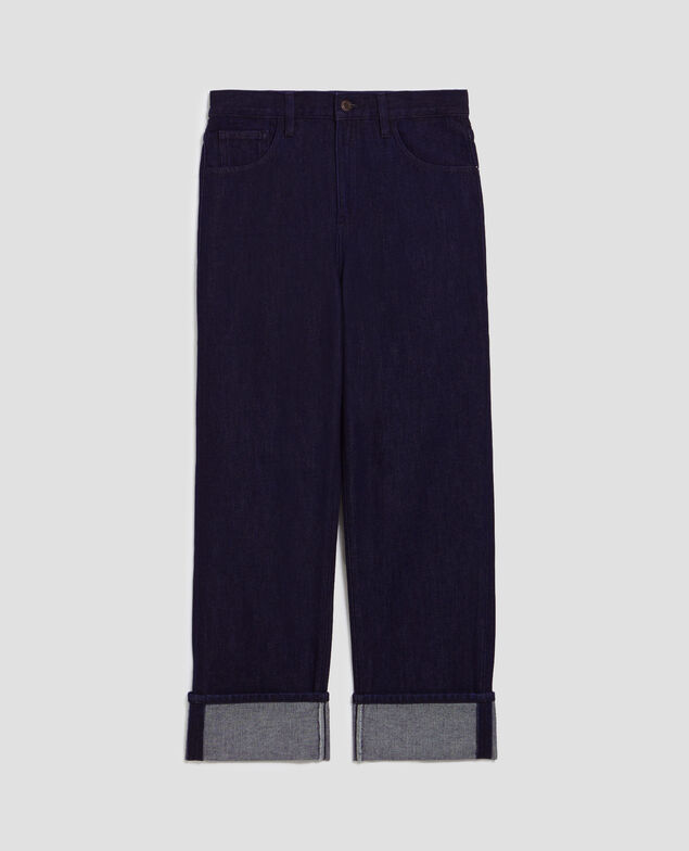 Jean regular à larges revers U690 navy