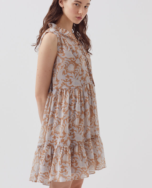Robe fluide sans manches H340 cashmire brown