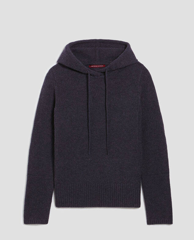 Pull à capuche en laine I684 marathon blue