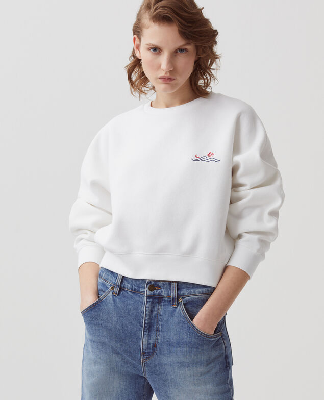 Sweat col rond forme boxy B009 brod j