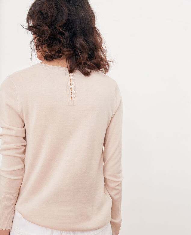 Pull fin en laine Biscuit