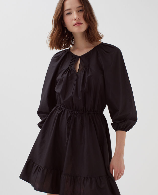 Robe courte à manches 3/4 H091 black beauty