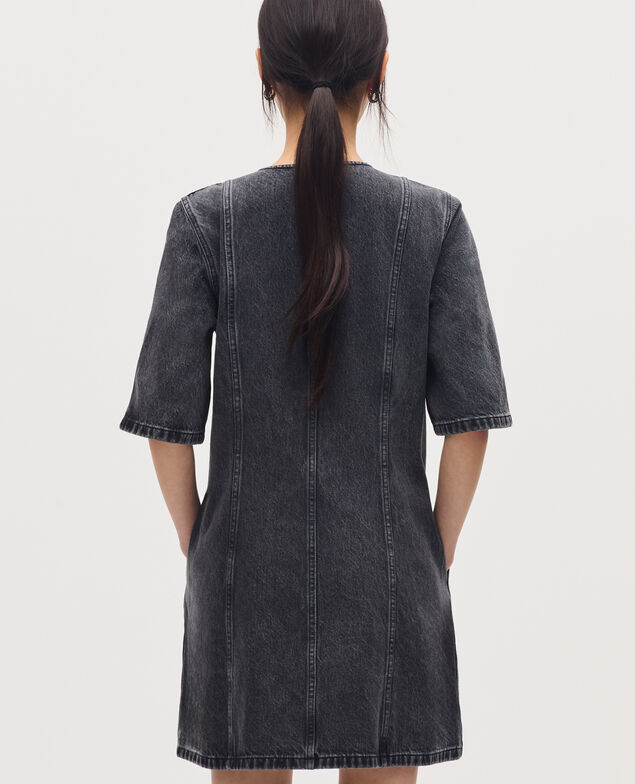 Robe courte en coton K081 dark gray
