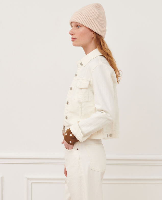 Veste courte en jean 7209c 108 denim white