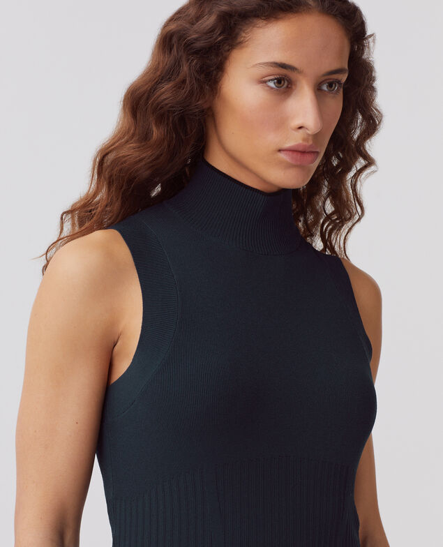 Top sans manches en maille J690 blueberry