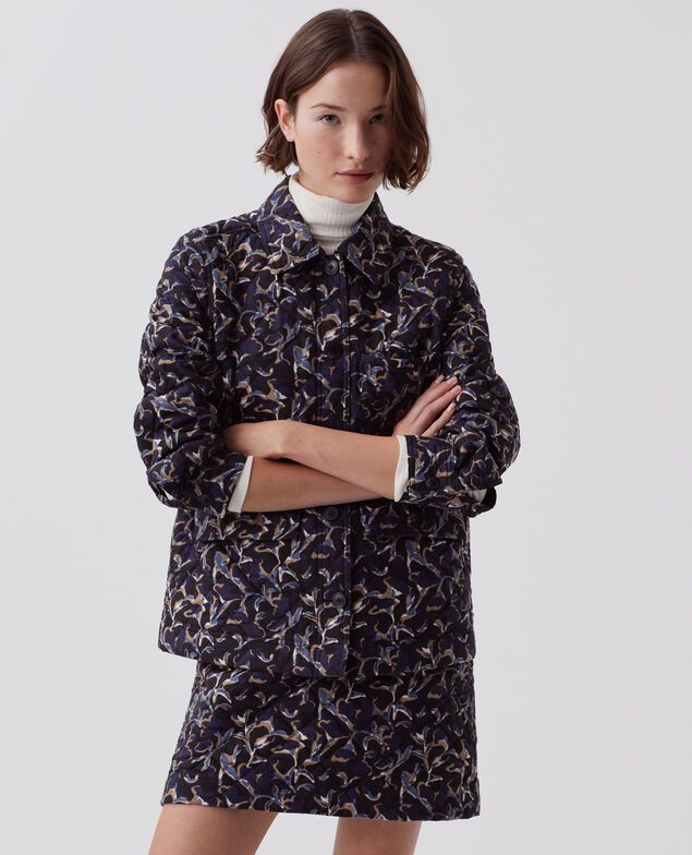 Jupe matelassée en coton I686 new fl ikat navy