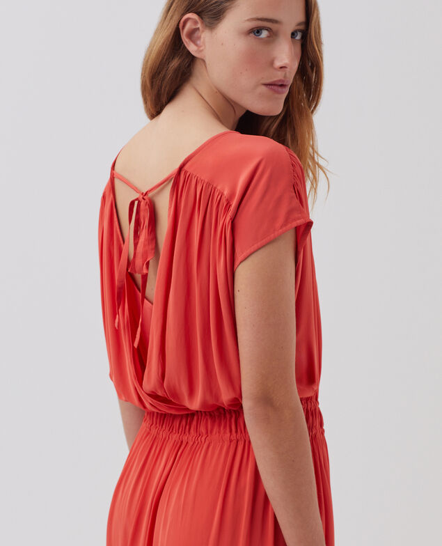 Robe longue fluide J240 paprika orange