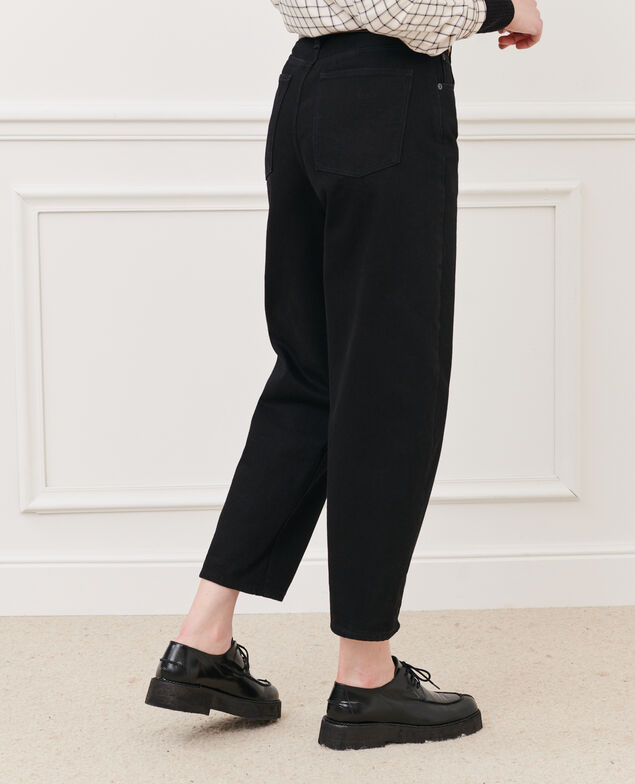 SYDONIE - BALLOON - Jean ample 7/8e taille haute Noir denim