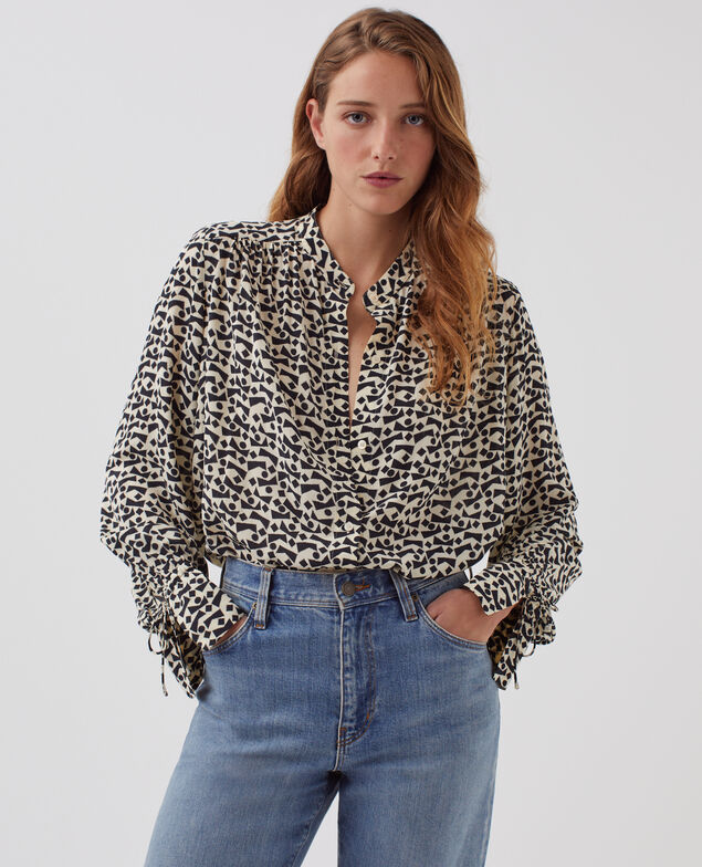 Chemise fluide à manches longues J683 geo blue