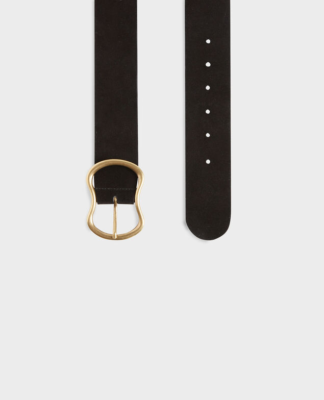 Ceinture large en cuir suédé 8853 09 black