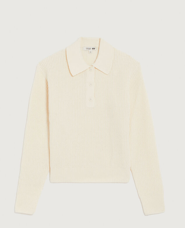 Pull col polo U010 off white