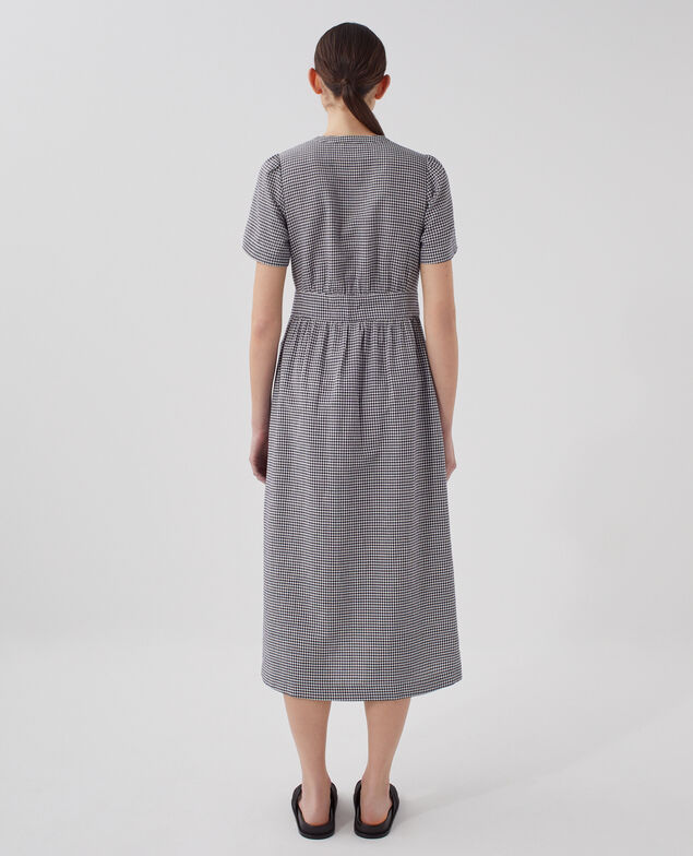 Robe midi J093 gingham check