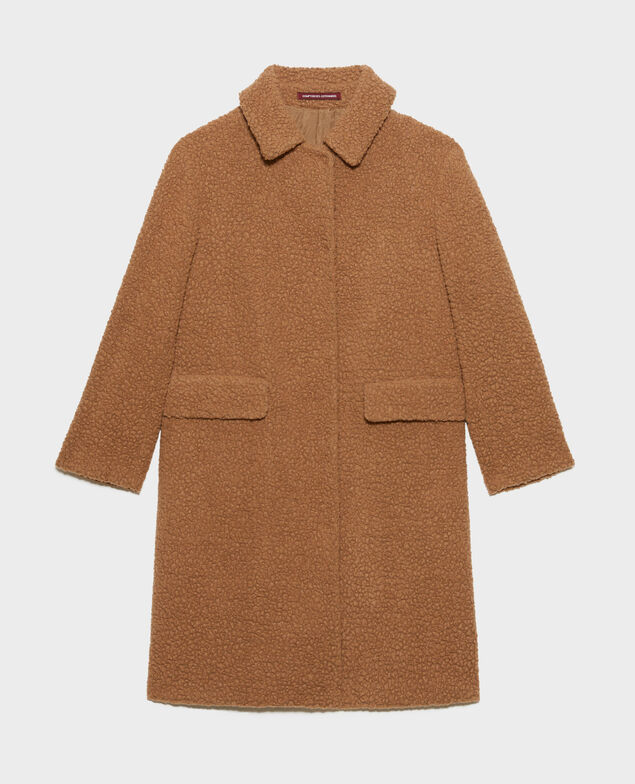 Manteau long en laine mélangée 8849 31 beige