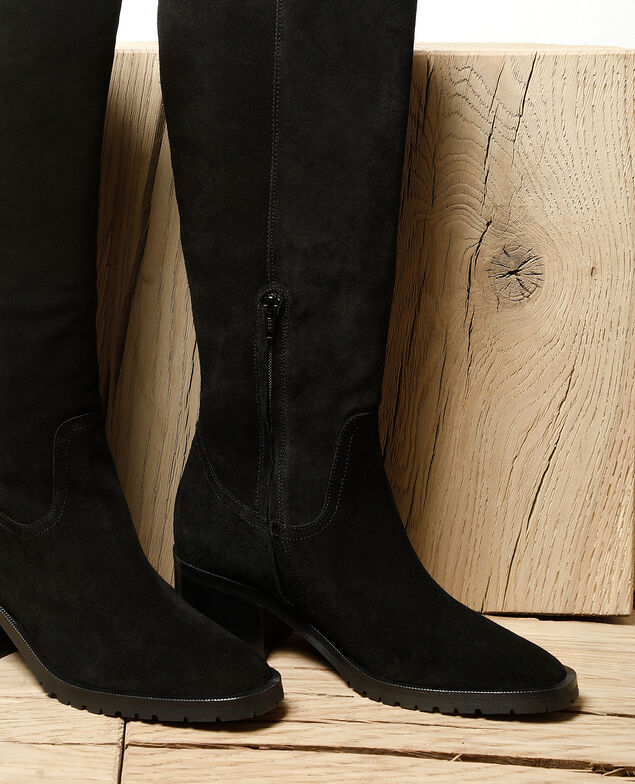 Bottes en daim Noir