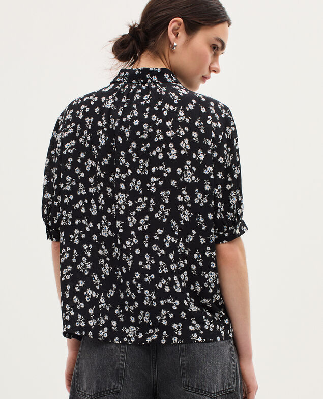 Blouse fluide manches courtes K094 daisy black