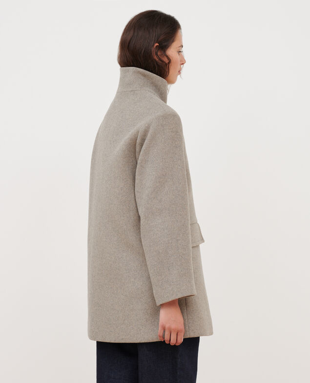 Manteau court en laine mélangée 8892 04 gray