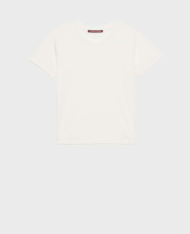 T-shirt fluide col rond Cloud dancer