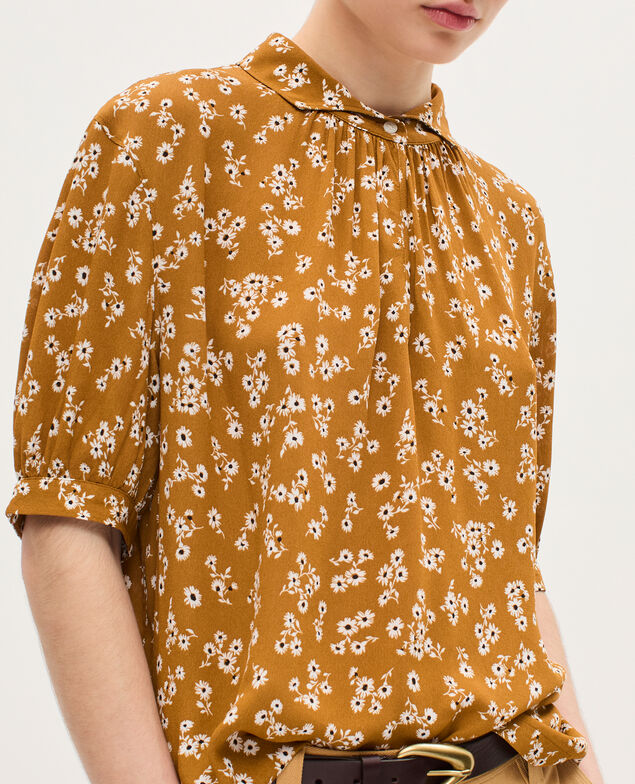 Blouse fluide manches courtes K480 daisy camel