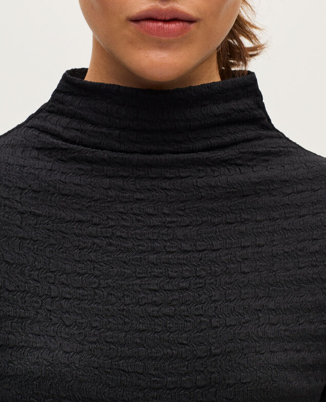 Top col montant texturé H091 black beauty