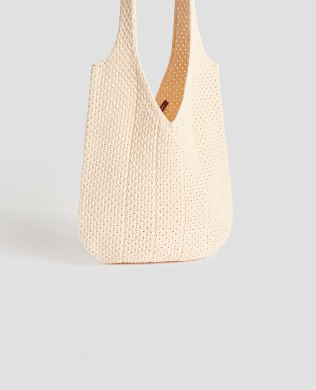 Sac bandoulière en coton crochet J300 natural