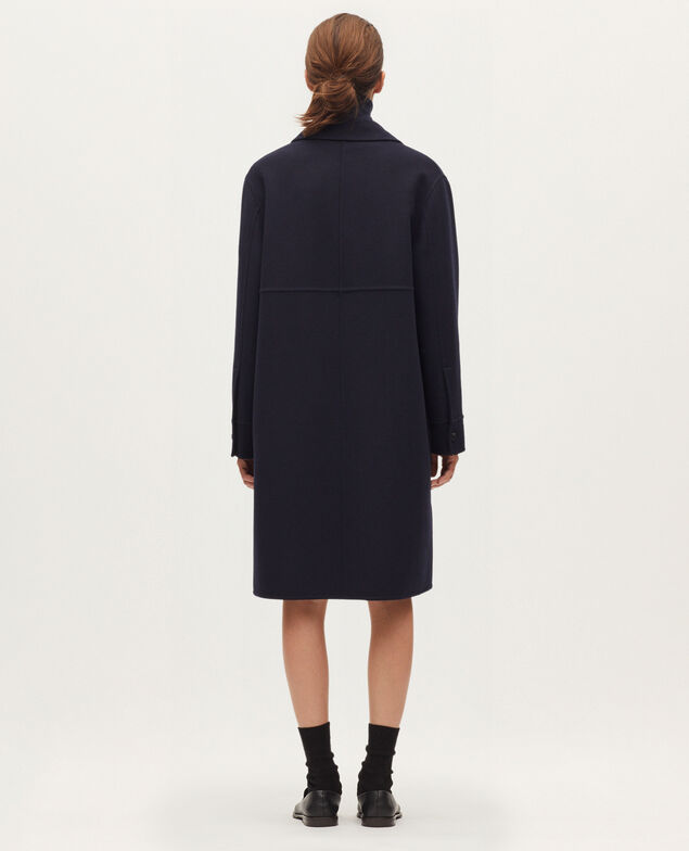 Manteau droit mi-long H695 night sky