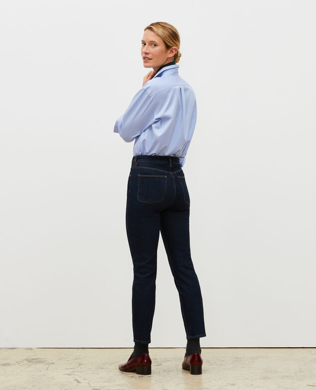 SLIM HIGH RISE - Jean cropped 5 poches Denim rinse