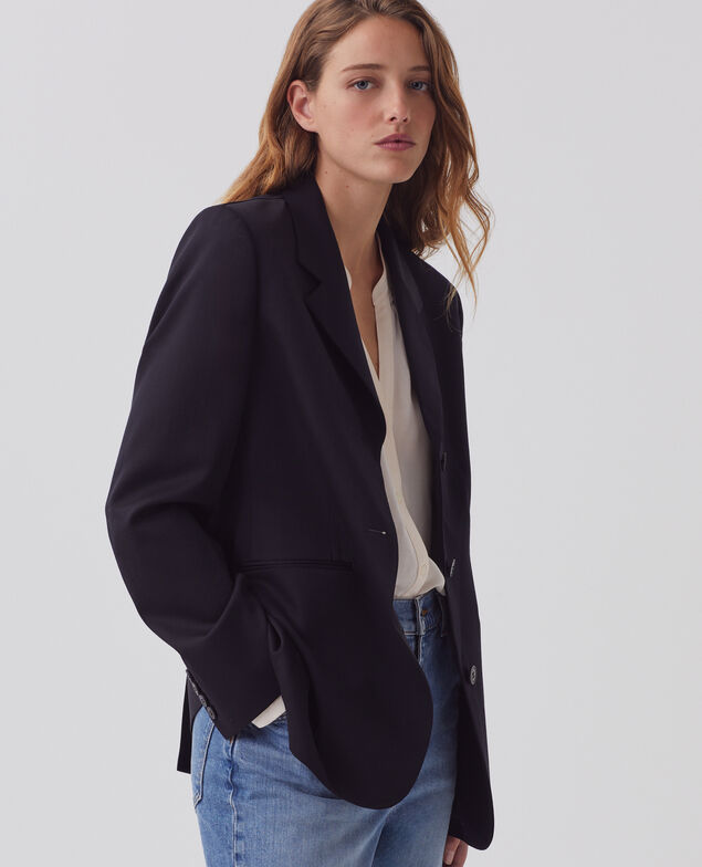 Veste de costume en laine H091 black beauty